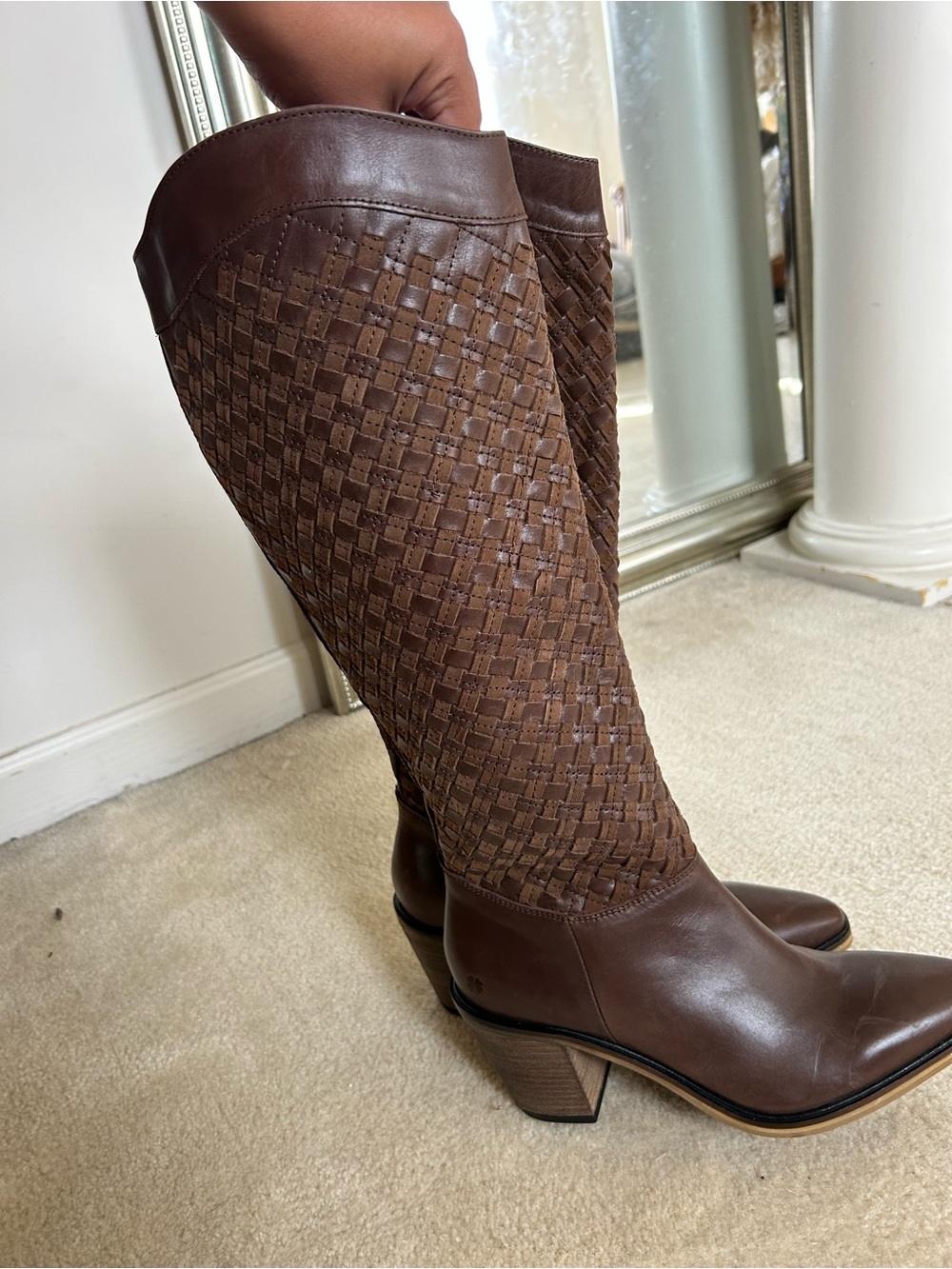 Lucky Brand Brown Woven Knee Boots